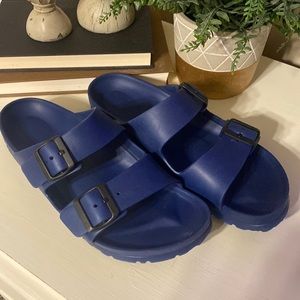 Navy Blue Rubber Arizona Birkenstocks